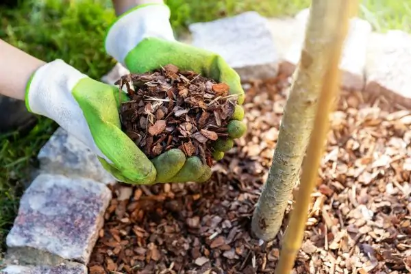 person setup a Leaf Mulch